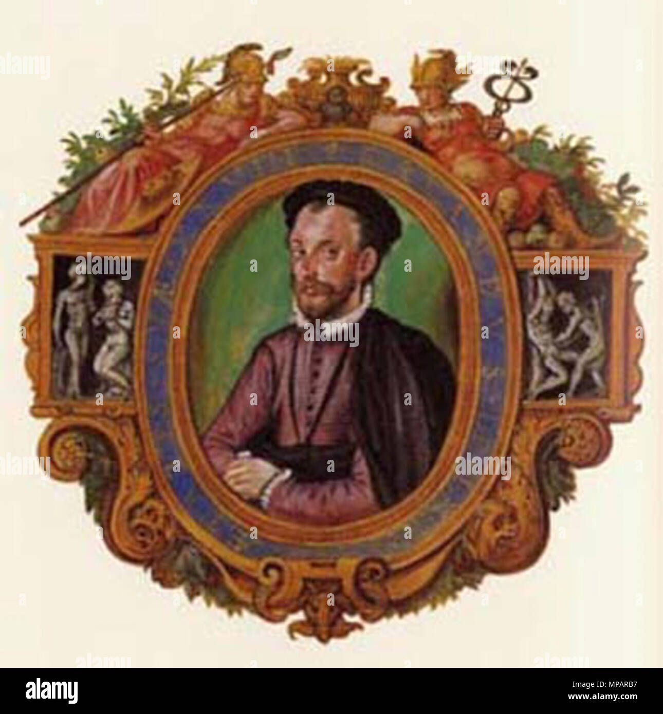 . Orlando di Lasso. L'allumage du Sybillen-Codex (Vienne, Österreichische Nationalbibliothek, hs. 18744) . 1558. Hans Mielich 892 Codex Lasso Mielich Syb Banque D'Images