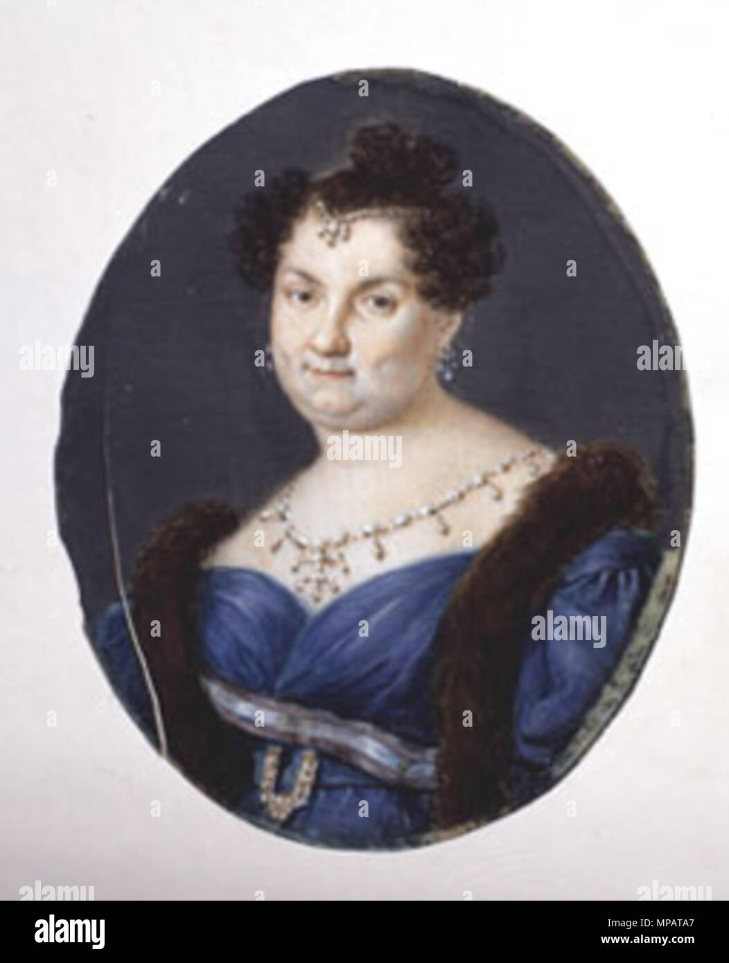 Portrait de Maria Christina des Deux-Siciles (1806-1878), Reine Consort d'Espagne du 19e siècle. 896 portrait miniature de Maria Christina des Deux-Siciles (1806-1878), Reine Consort d'Espagne Banque D'Images
