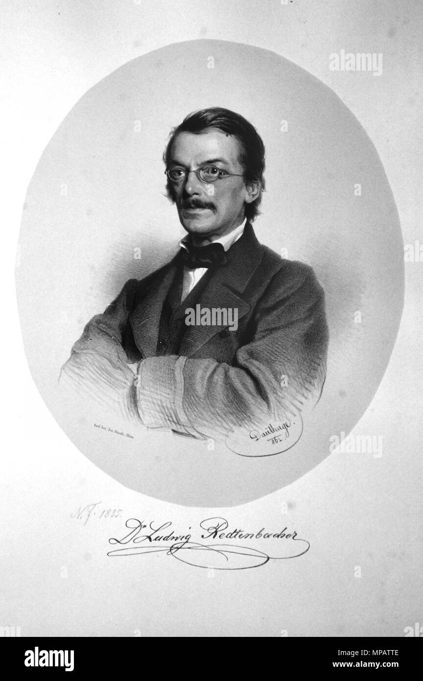 Appareil photo numérique Olympus . Deutsch : Ludwig Redtenbacher (1814-1876), Österreichischer Arzt uns Entomologe. Lithographie von Adolf Dauthage, 1862 . 1862. Adolf Dauthage (1825-1883) 832 Ludwig Redtenbacher Litho Banque D'Images