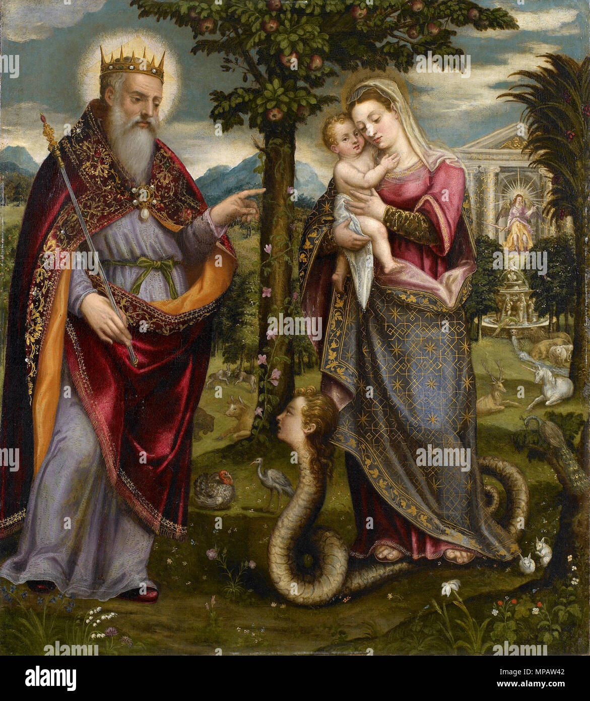 L'École secondaire Immaculata et Dieu le Père vers 1560-1580. 899 Mombello Immaculata et Dieu le Père Banque D'Images
