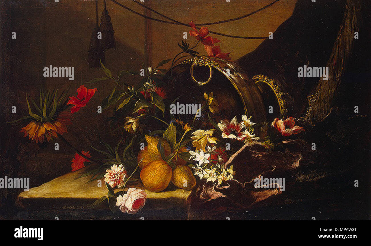 Fruits et fleurs . Jean-Baptiste Monnoyer 900 02 Banque D'Images