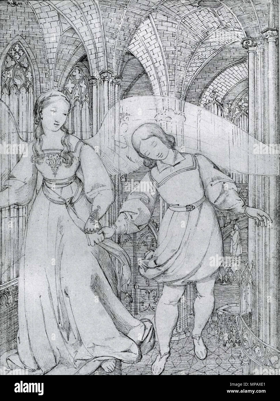 Le rêve d'Erwin von Steinbach 1822. 906 Moritz von Schwind - le rêve d'Erwin von Steinbach - WGA21077 Banque D'Images