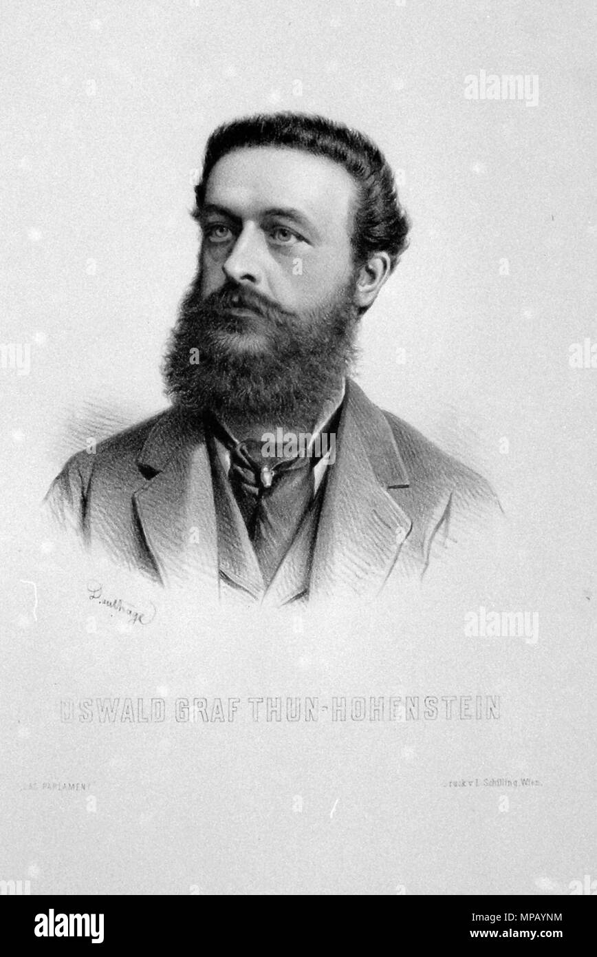 Appareil photo numérique Olympus . Deutsch : Josef Oswald jun. von Thun und Hohenstein (1849-1913), Graf, juriste, diplomate, Abgeordneter zum böhmischen Landtag. Lithographie von Adolf Dauthage, 1880 . 1880. Adolf Dauthage (1825-1883) 753 Jusef Oswald II von Thun und Hohenstein Litho Banque D'Images