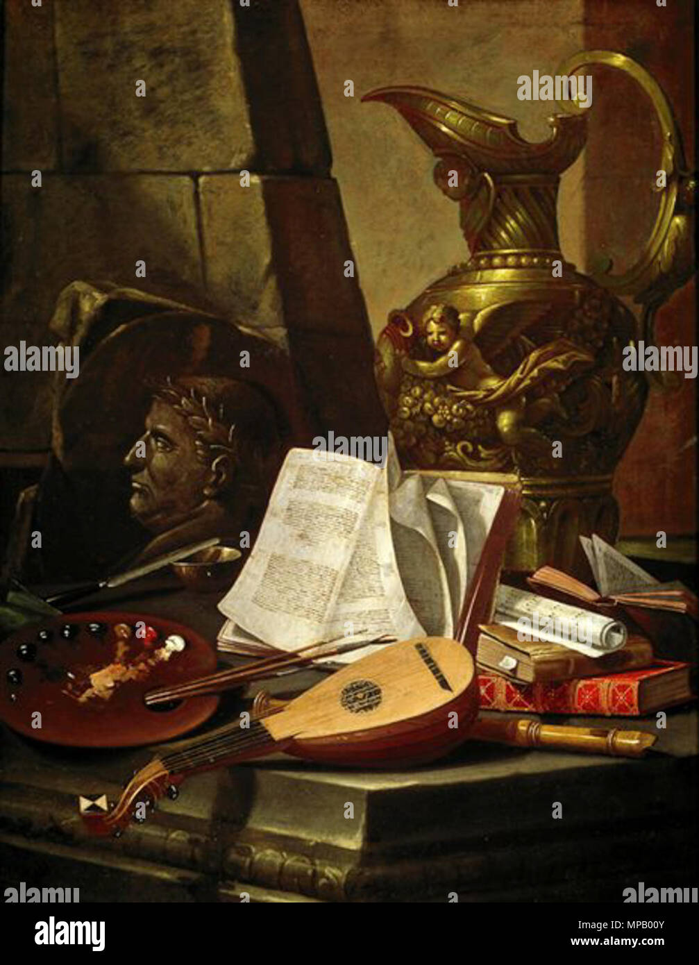 Allegoria delle arti date inconnue. 912 Munari, Cristoforo Munari - Allegoria delle arti - 18c. Banque D'Images