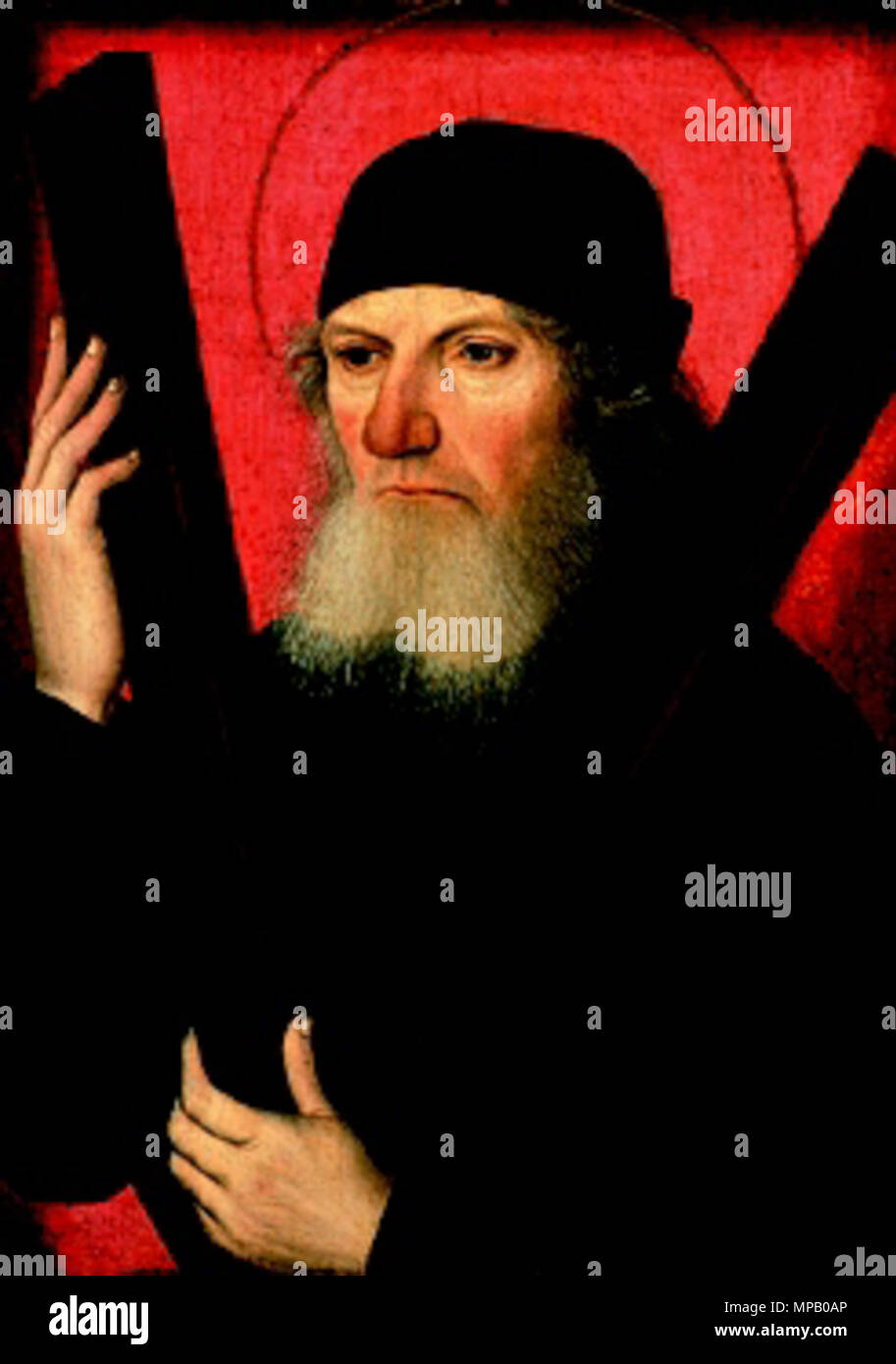 . Portrait d'un homme comme Saint Andrew . 1480. 914 le musée Thyssen St Andrew Banque D'Images