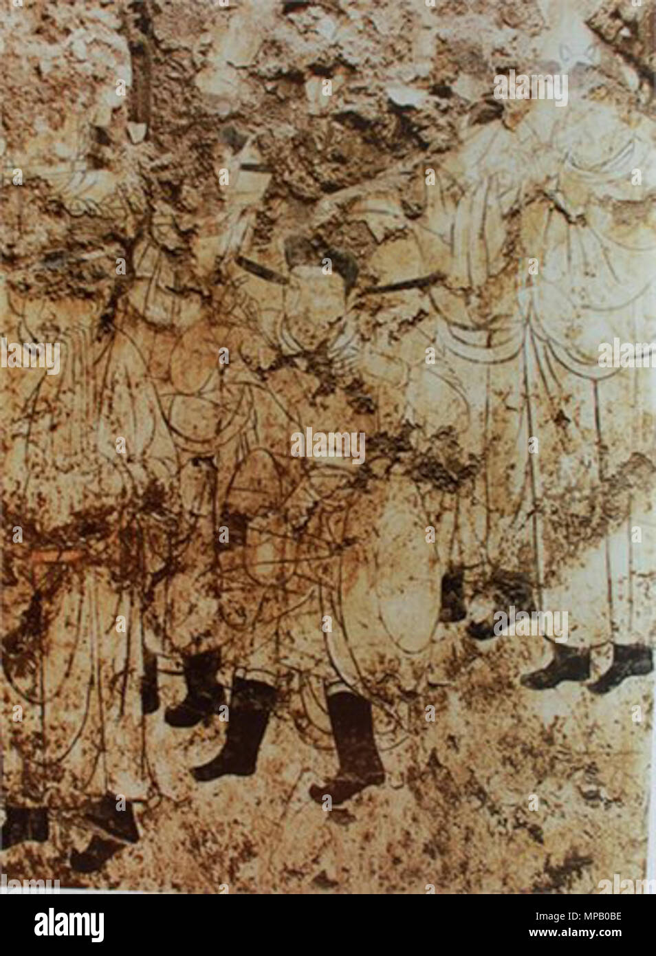 . Anglais : jouer de la musique, peinture murale de la tombe de Aohan, Dynastie Liao : 四家子镇羊山 号墓天井东壁1中文，鼔乐图，辽代壁画，敖汉旗博物馆藏 . Dynastie Liao. 914 de la musique un inconnu, murale de la tombe de Aohan, Dynastie Liao Banque D'Images