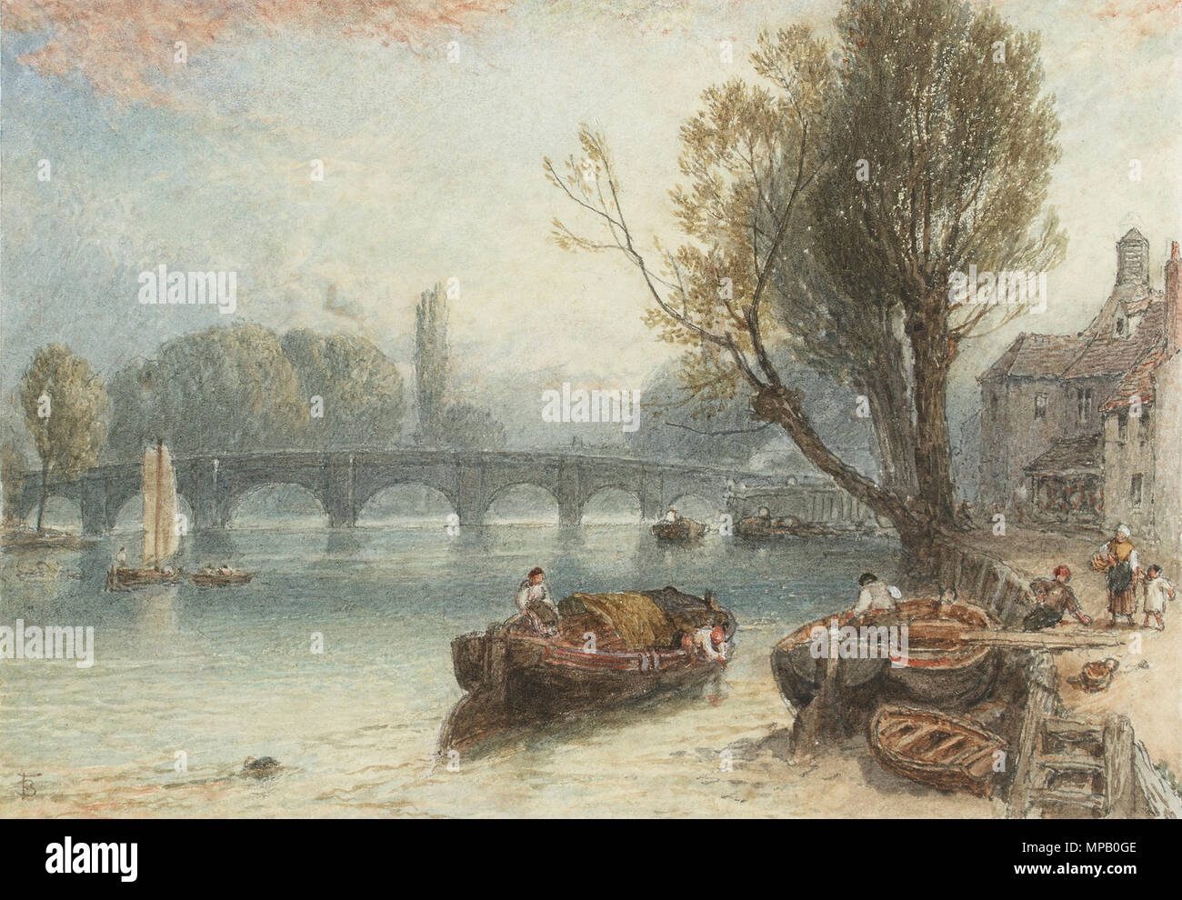 . Kew Bridge de Strand sur le vert. Signé avec monogramme, aquarelle rehaussée de blanc, 9,6 x 14 cm . en 1899. Myles Birket Foster (1825-1899) Noms alternatifs Myles Birket Foster Foster ; Birkett ; Miles Foster peintre et illustrateur Anglais Description Date de naissance/Décès 4 Février 1825 27 mars 1899 Lieu de naissance/décès North Shields, Northumberland Weybridge, Surrey lieu de travail Pays-bas (1869), Rotterdam (1869), La Haye (1869), Amsterdam (1869), Dordrecht (1869) contrôle d'autorité : Q1738050 : VIAF 34499263 ISNI : 0000 0001 1024 607X ULAN : 500021811 RCAC : n853 Banque D'Images