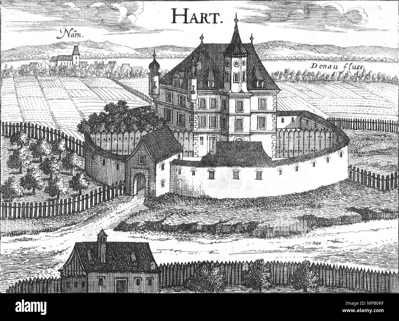 . Deutsch : Ansicht von Hart en Naarn (Harter Schlössel). Kupferstich Georg von Matthäus Vischer ce média montre le monument protégé avec le numéro 41401 en Autriche. (Communes, de) . 1674. Georg Matthäus Vischer (1628-1696) Noms alternatifs Georg Mathias Vischer cartographe et graveur autrichien Description Date de naissance/décès 22 Avril 1628 13 décembre 1696 Lieu de naissance/décès Wenns (Tirol, Tyrol du Sud) Linz contrôle d'autorité : Q86223 : 2771891 VIAF ISNI : 0000 0000 6659 9395 ULAN : 500091493 35852058 NLA : GND : 118768646916 Naarn Vischer Stich Hart Banque D'Images