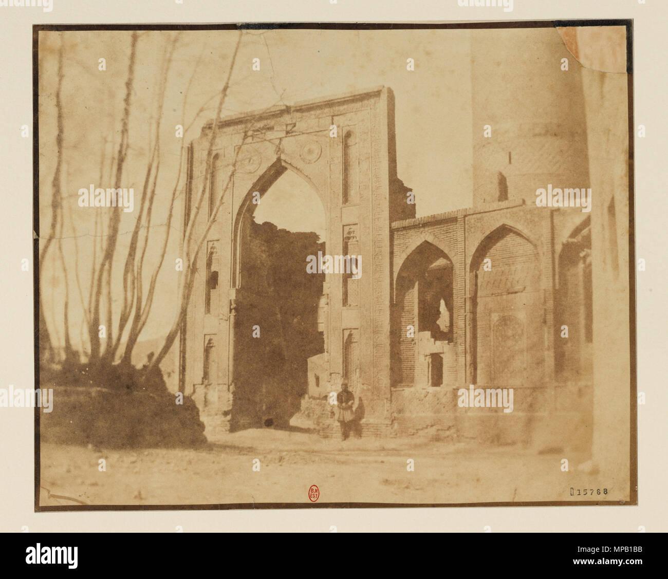 . Anglais : Natanz, palais en ruines Khanqah d'Abd al-Samad . Entre 1851 et 1860. Luigi Pesce 919 Natanz, palais en ruines Khanqah d'Abd al-Samad Banque D'Images