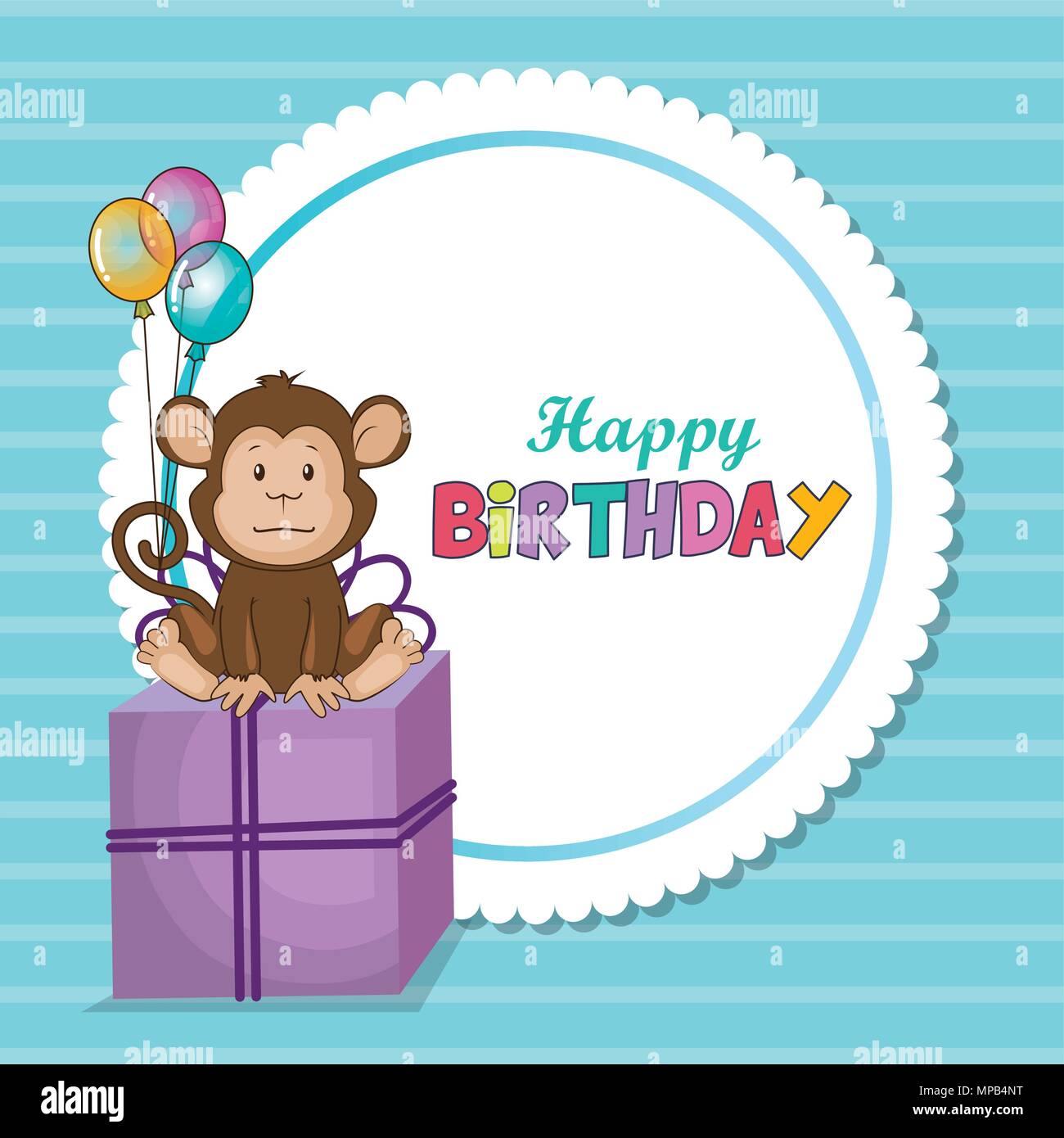 Joyeux Anniversaire Carte Avec Singe Mignon Image Vectorielle Stock Alamy Joyeux Anniversaire Carte Avec Singe Mignon Image Vectorielle Stock Alamy