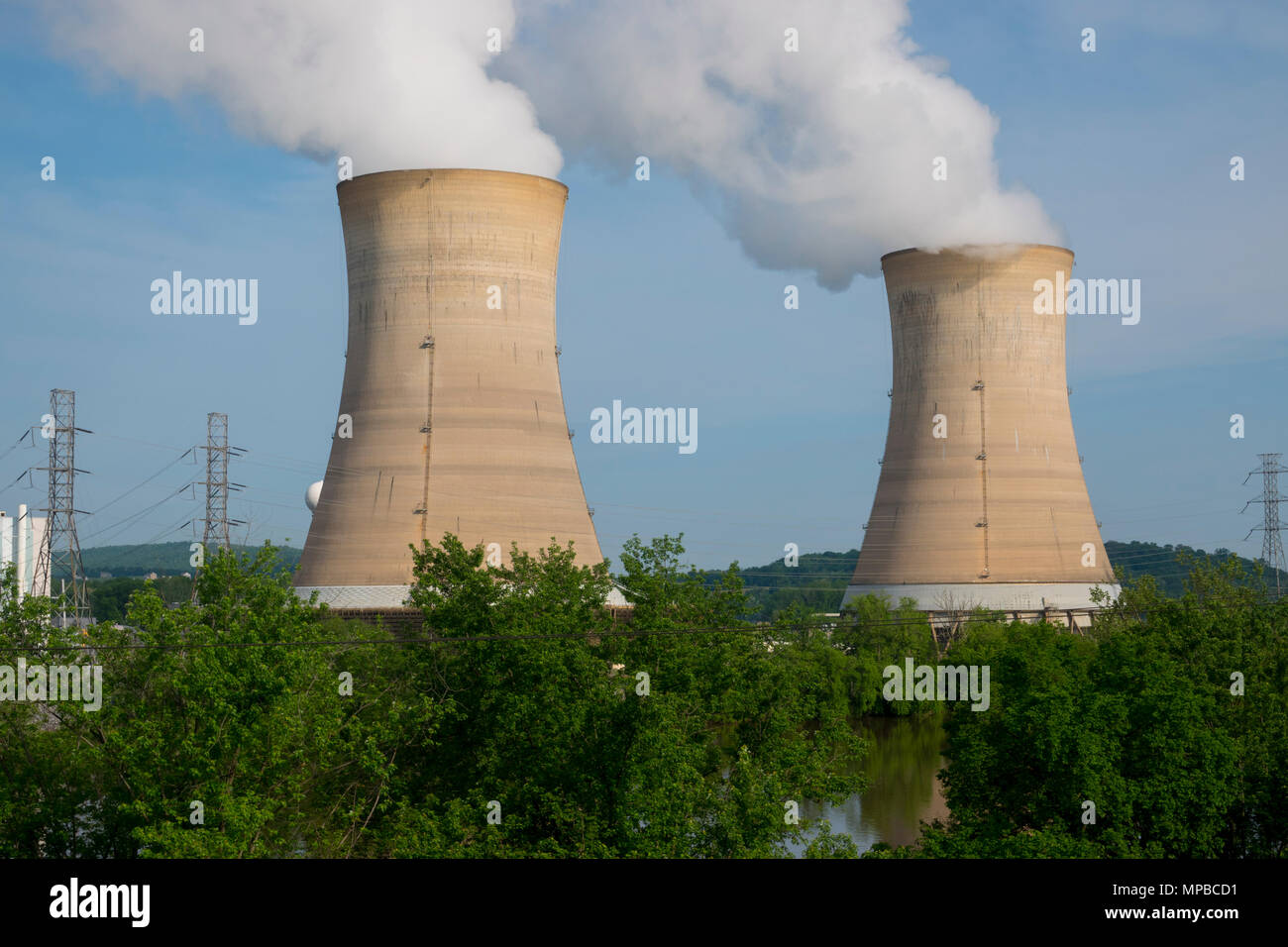 USA Pennsylvania PA Harrisburg centrale nucléaire de Three Mile Island l'accident de l'usine d'énergie électrique 1979 Banque D'Images