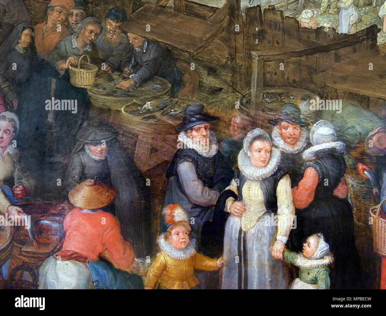 696 Jan Brueghel d.Ä. Großer- Fischmarkt-Familie des Malers Banque D'Images