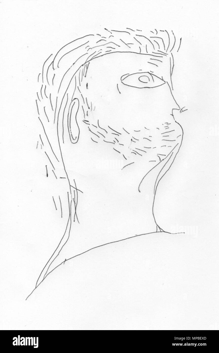 . Description : artiste inconnu, Graffiti portrait de Nero, ch. 1er siècle. Montré comme un graffito, copie de P. Castren et H. Lilius, Graffiti del Palatino II, Domus Tiberiana (Helsinki, 1970), 121, no. 3. Graffito techniche copie de graffiti anciens représentant Néron. Auteur original est mort il y a plus de 1800 ans, ce domaine public. Graffito copie n'est pas une modification importante d'une œuvre originale, donc encore du domaine public. . Ce fichier n'est pas informations sur l'auteur. 922 Nero-graffito Banque D'Images