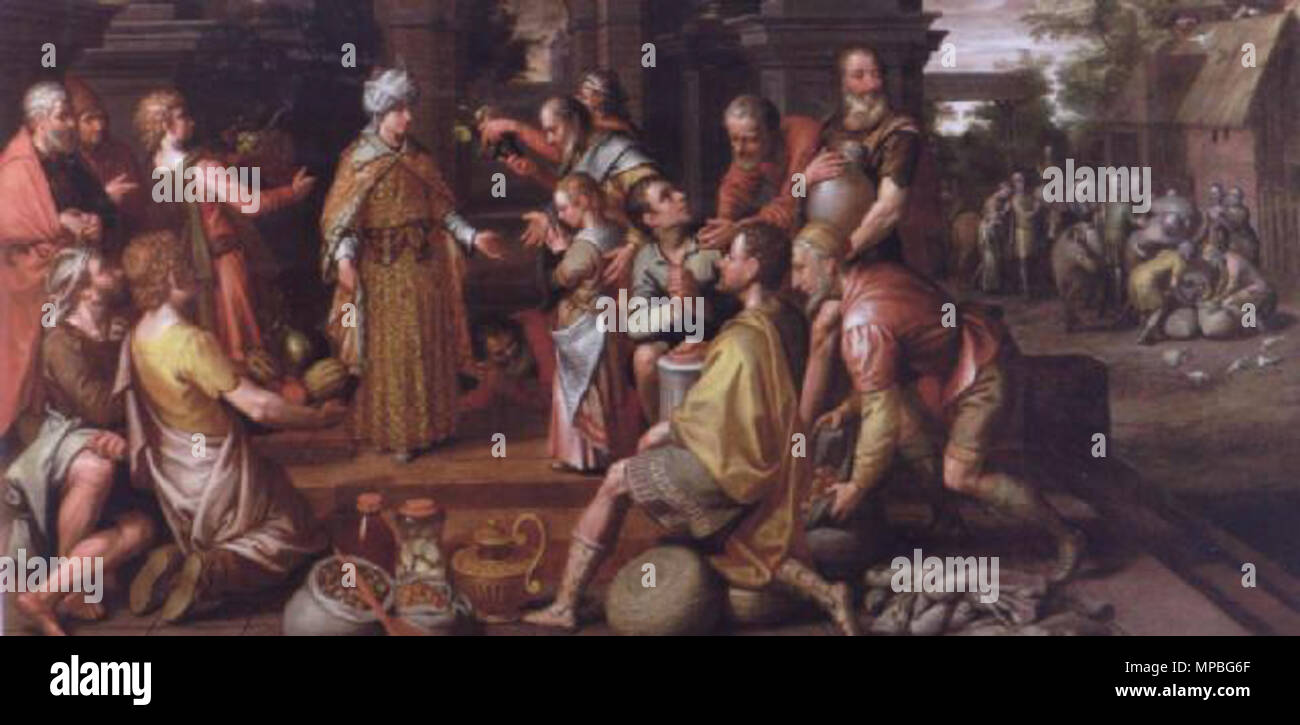 . Anglais : Joseph distribuer la récolte à l'Égypte et Benjamin d'être présenté à son frère ; les frères devant Joseph : Juda plaide pour Benjamin et propose d'être retenu comme esclave à sa place ; la coupe est trouvée dans le sac de Benjamin Nederlands : Benjamin wordt aan Jozef en Egypte overgedragen (Genèse 43:29 e.c.) Cet objet est classé dans RKDimages, base de données de l'Institut néerlandais pour l'histoire de l'Art, sous la référence 42354. Čeština | English | français | македонски | Nederlands |  +/- . entre vers 1570 et vers 1611 (période peintre était actif). 927 Nicolas van Houy Banque D'Images . Anglais : Joseph distribuer la récolte à l'Égypte et Benjamin d'être présenté à son frère ; les frères devant Joseph : Juda plaide pour Benjamin et propose d'être retenu comme esclave à sa place ; la coupe est trouvée dans le sac de Benjamin Nederlands : Benjamin wordt aan Jozef en Egypte overgedragen (Genèse 43:29 e.c.) Cet objet est classé dans RKDimages, base de données de l'Institut néerlandais pour l'histoire de l'Art, sous la référence 42354. Čeština | English | français | македонски | Nederlands |  +/- . entre vers 1570 et vers 1611 (période peintre était actif). 927 Nicolas van Houy Banque D'Images