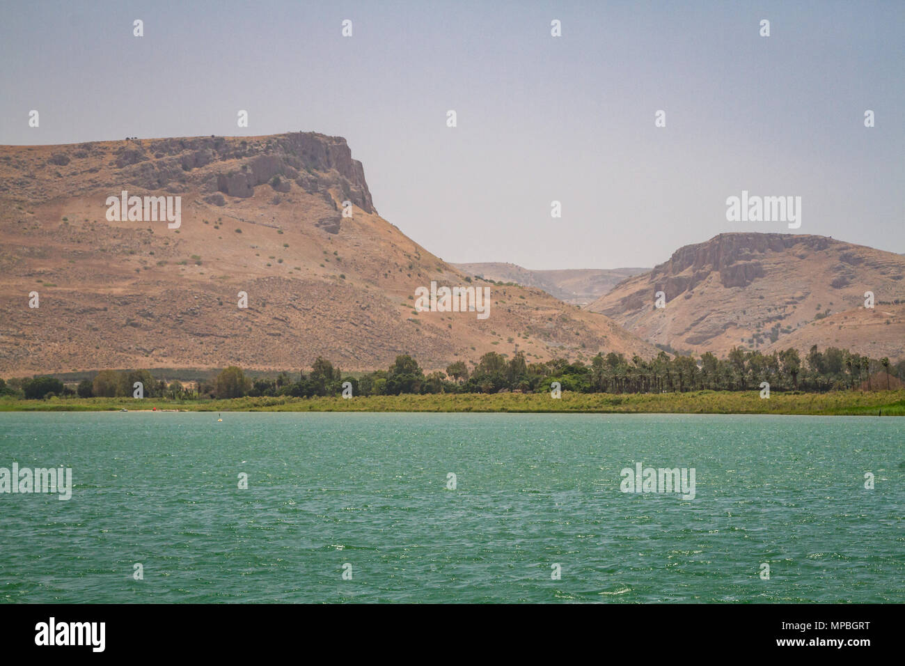 La côte de la mer de Galilée, près de Ginosar, Israel. Banque D'Images