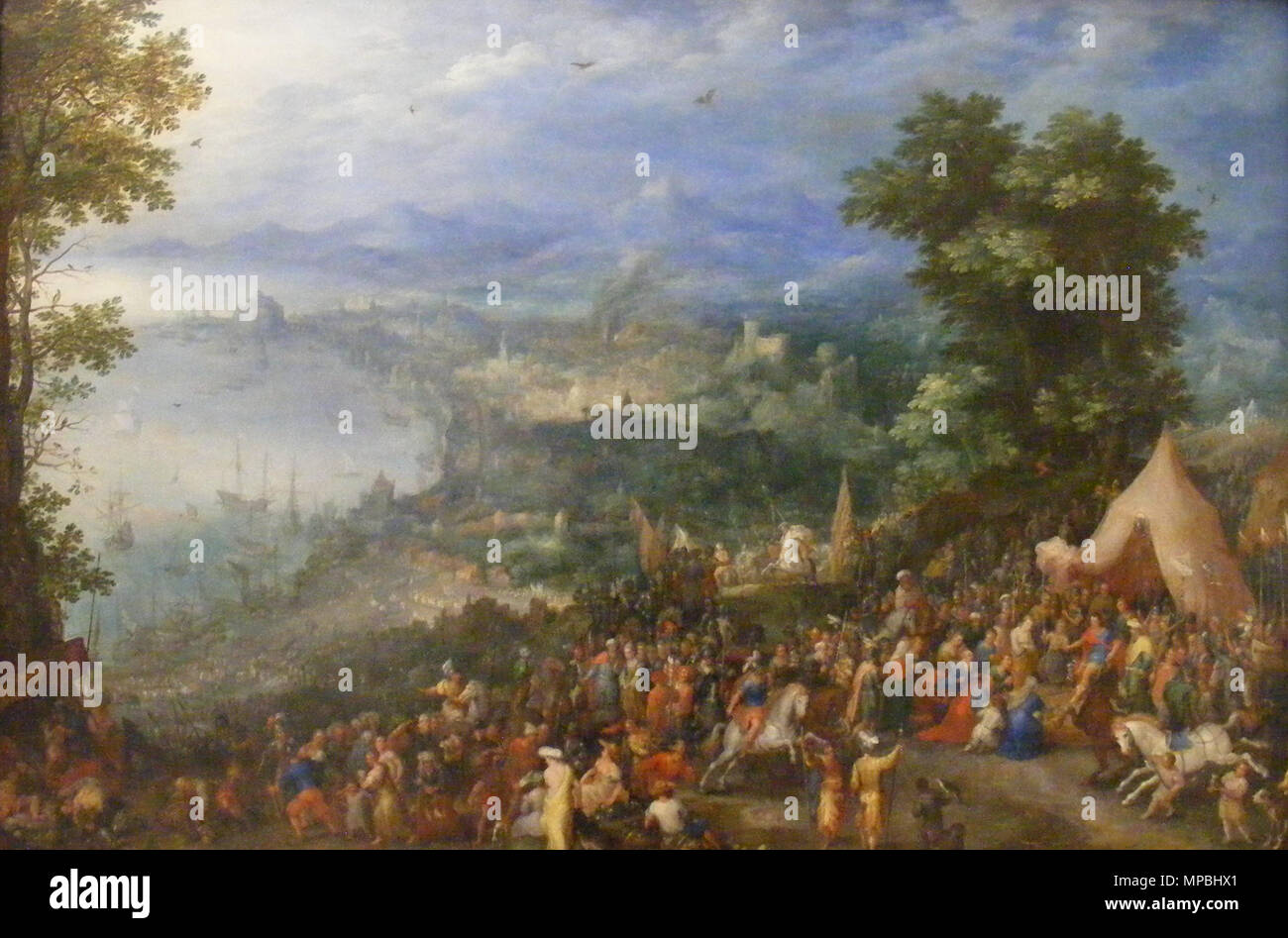 Deutsch : Ansicht von Hafenstadt English : vue sur une ville portuaire 1600/1609. 696 Jan Brueghel l'Elder-Ansicht eines Hafenstadt Banque D'Images