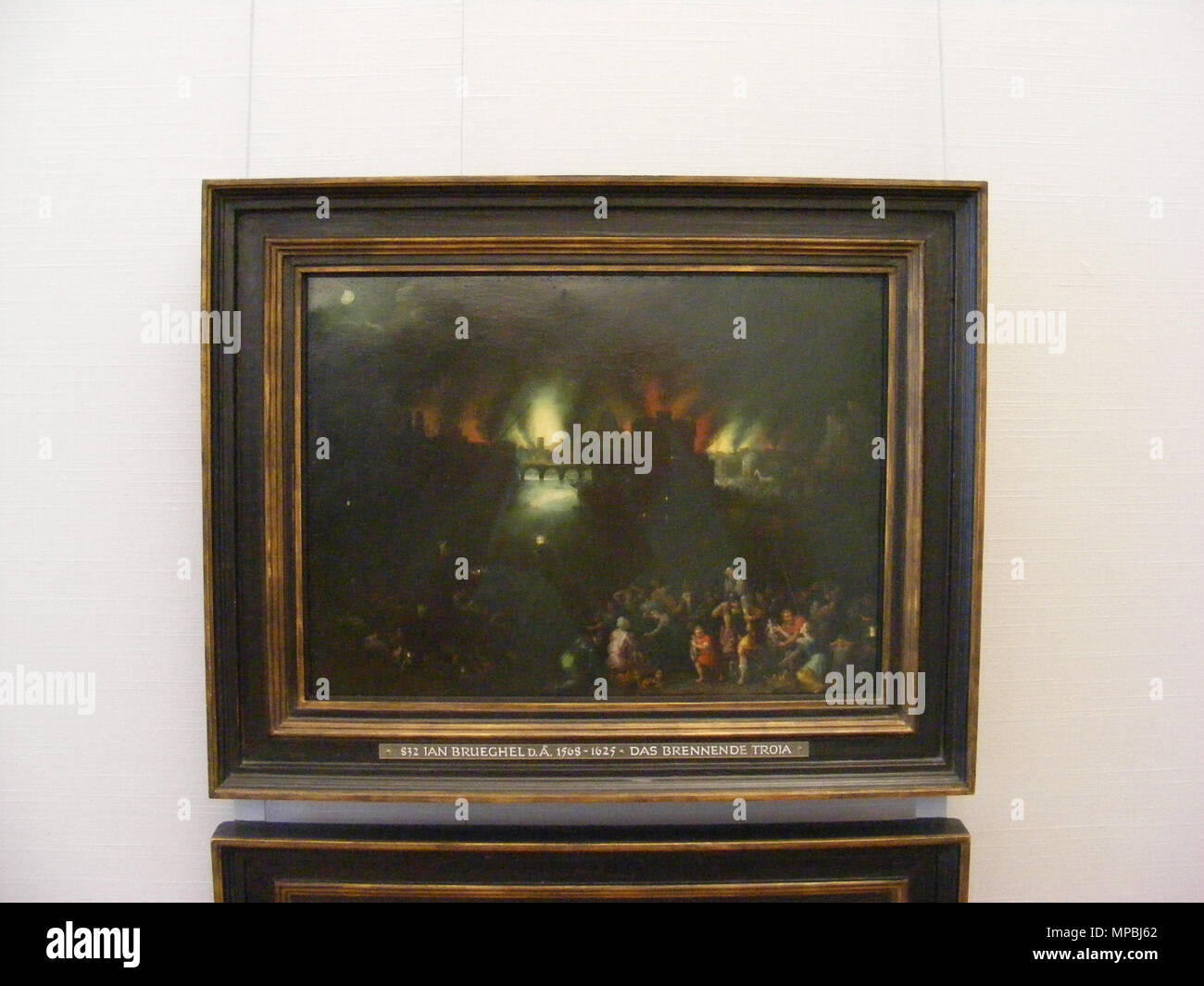Q29871372. Deutsch : Das brennende Troja . Peint dans le 16e ou 17e siècle. 696 Jan Brueghel l'ancien - Das brennende Troja Banque D'Images
