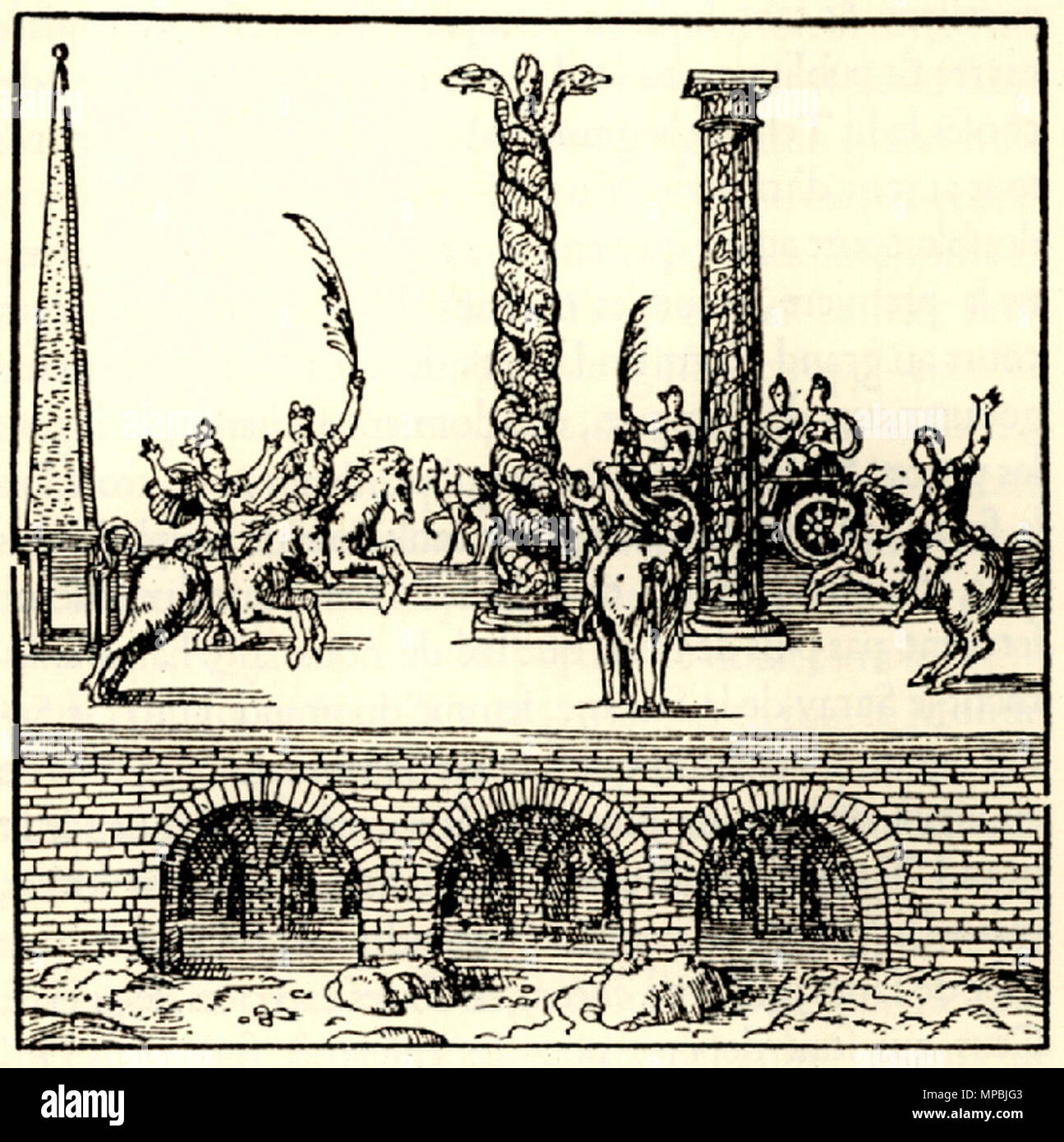 937 obélisque de Théodose, le Serpent, la colonne colonne de Constantin - André Thevet, Constantinople, 1556 Banque D'Images