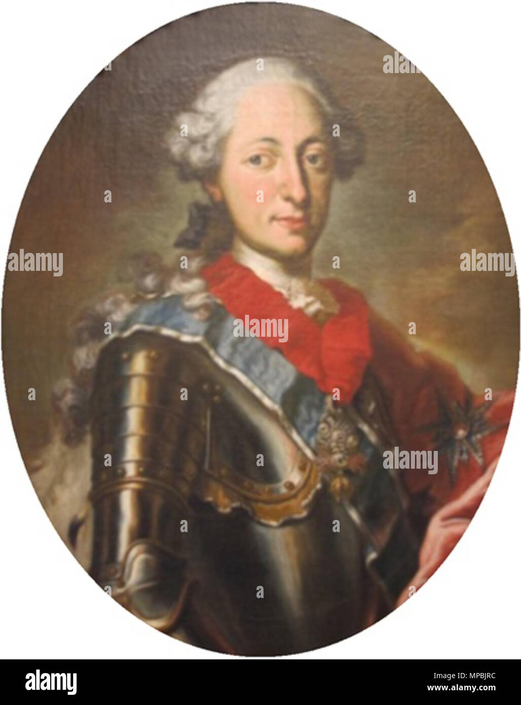 . Anglais : Portrait de Maximilien III Joseph, électeur de Bavière (1727-1777) . 18e siècle. 939 Oefele - Maximilien III Joseph de Bavière en armure, ovale Banque D'Images