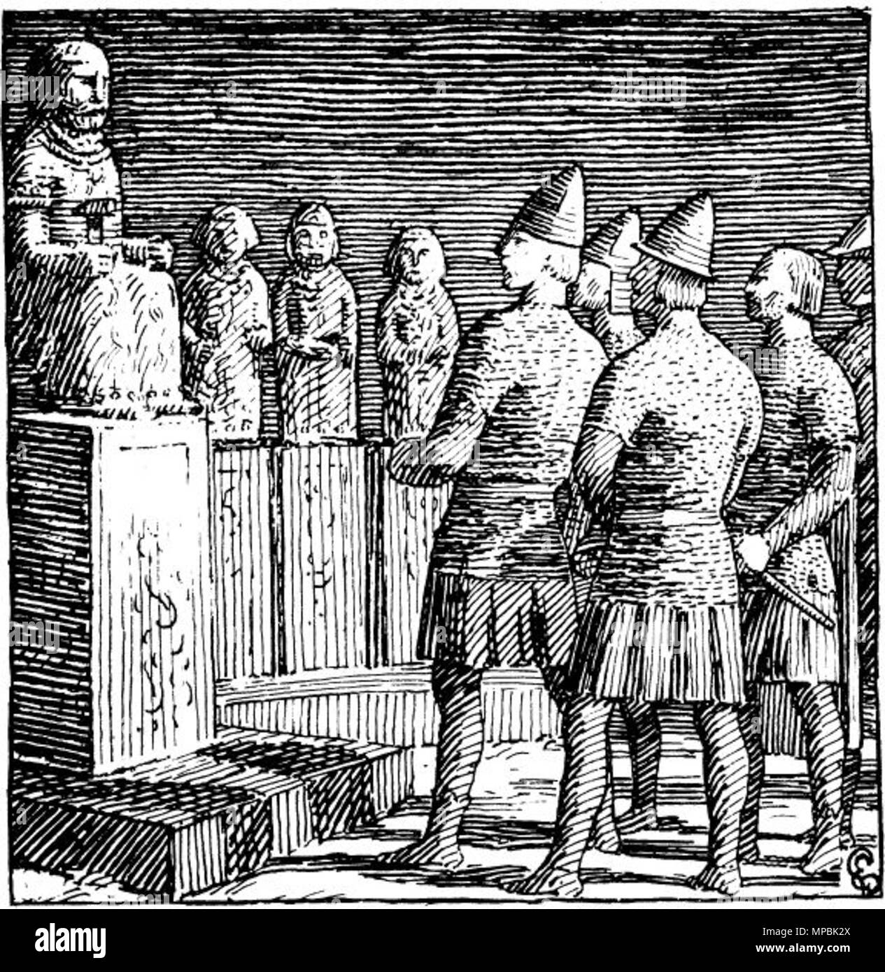 . Halfdan Egedius : l'illustration de l'Olav Trygvasons saga. Édition 1899-Snorre. "Kong Olav inde je Tors Hov." NB : "Kong Olav inne je Tors hov." nn : "Kong Olav inne je Tors hov." . 1897. Halfdan Egedius (1877-1899) Noms alternatifs Halfdan Egedius Johnsen norvégien Description peintre, dessinateur, graveur, illustrateur et graphiste Date de naissance/Décès 5 Mai 1877 2 février 1899 Lieu de naissance/décès d'Oslo Drammen contrôle d'autorité : Q2666703 : VIAF 76375730 ISNI : 0000 0001 0917 2966 ULAN : 500024706 RCAC : n80038019 GND : 120996480 940 WorldCat Olav Tryggvasons saga - Olav je Tors - hov Banque D'Images