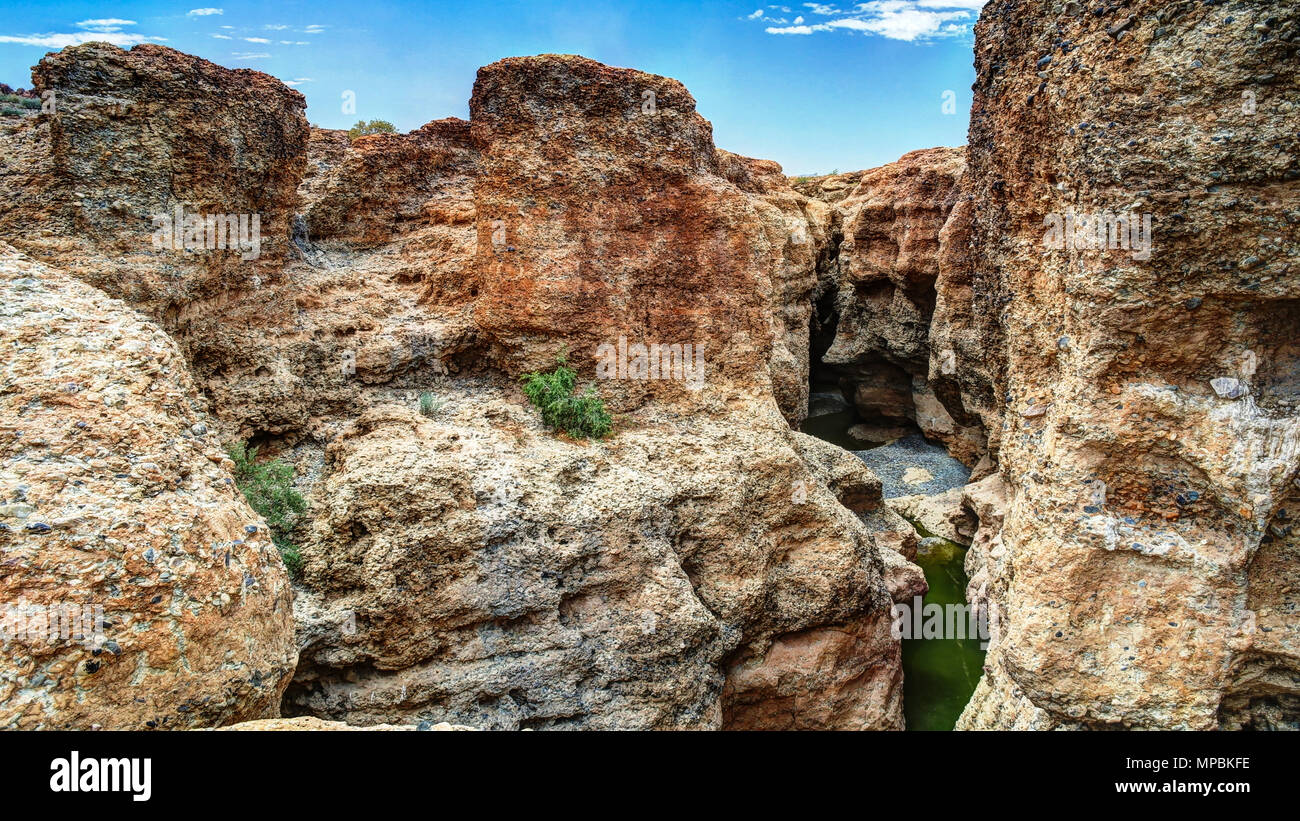 Canyon de Sesriem de la rivière Tsauchab, Sossusvley, Namibie Banque D'Images