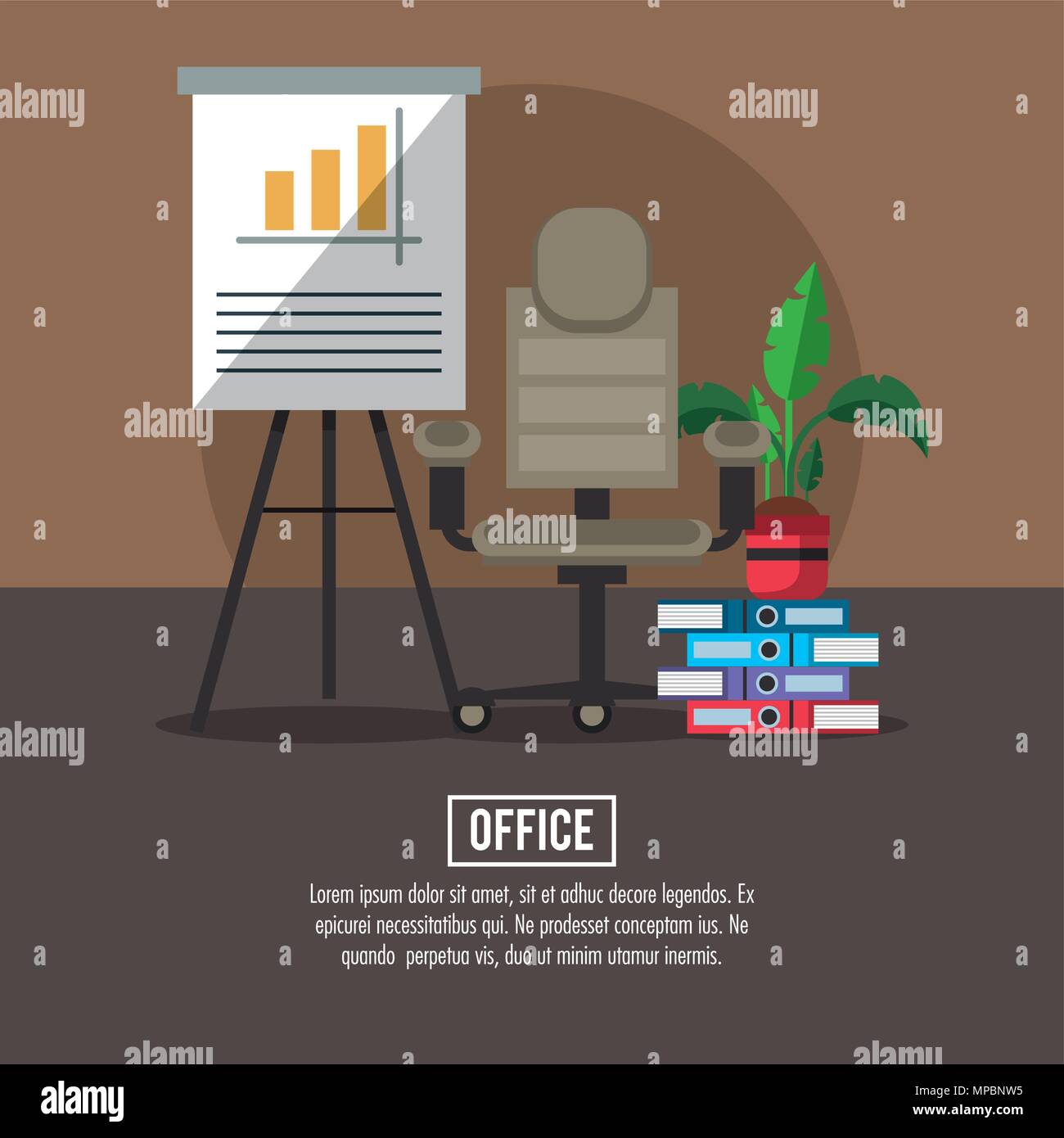 Concept de poste de travail de bureau Illustration de Vecteur
