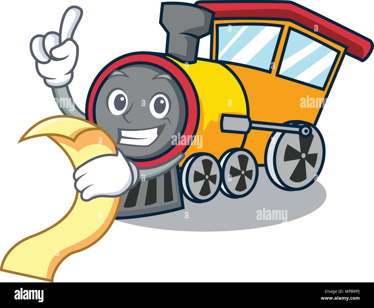 Avec le menu train mascot cartoon style Illustration de Vecteur