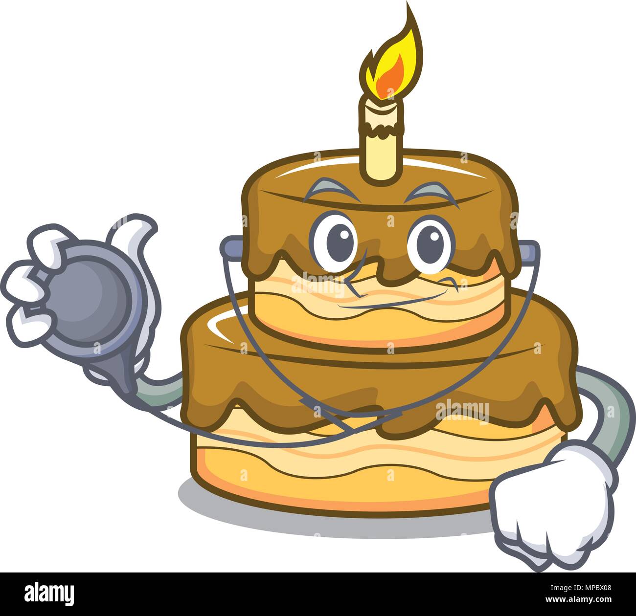Gateau D Anniversaire Dessin Anime Caractere Medecin Image Vectorielle Stock Alamy