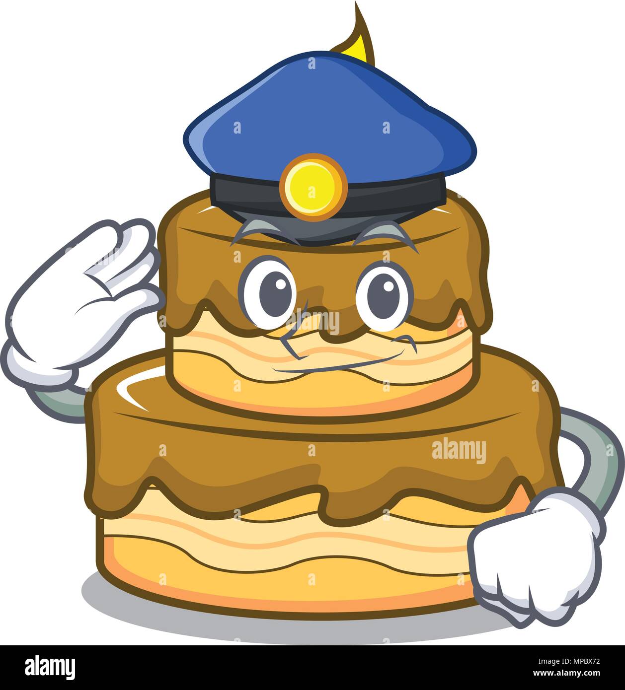 Cartoon Caracteres Gateau D Anniversaire De La Police Image Vectorielle Stock Alamy
