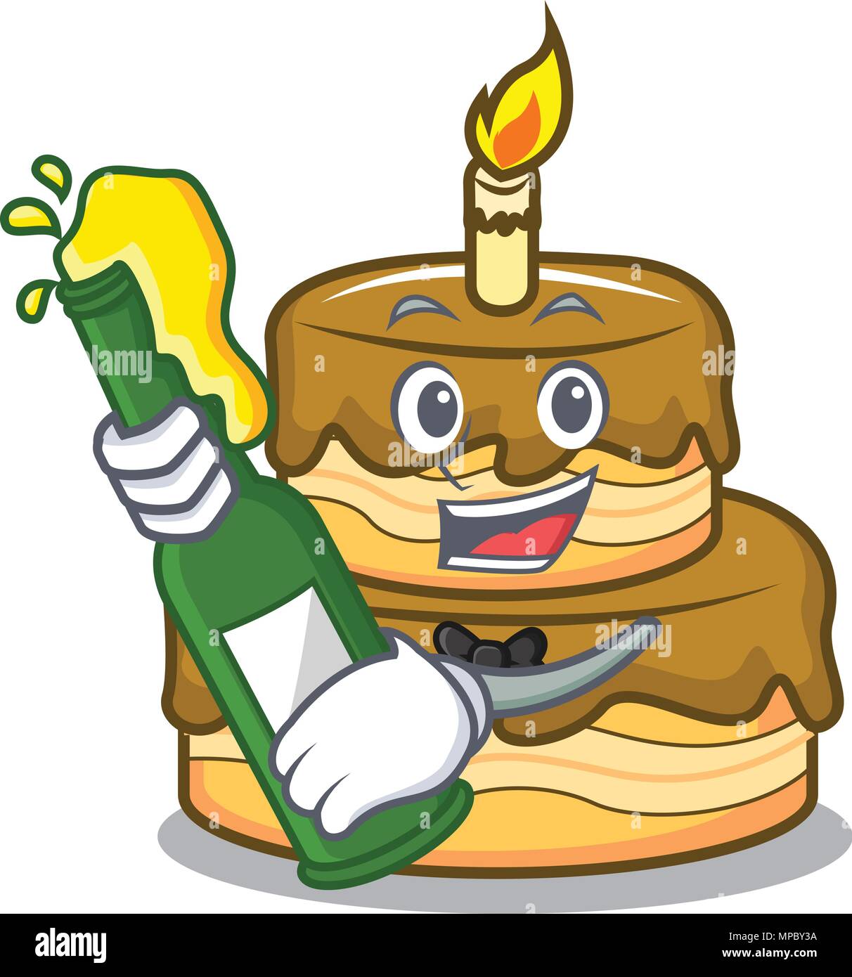 Gateau D Anniversaire Avec De La Biere Mascot Cartoon Image Vectorielle Stock Alamy
