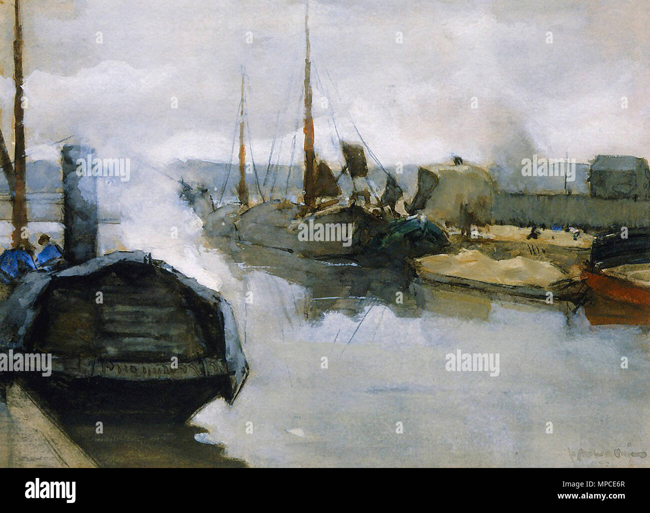 Floris Arntzenius - navires amarrés au port de la ville Banque D'Images