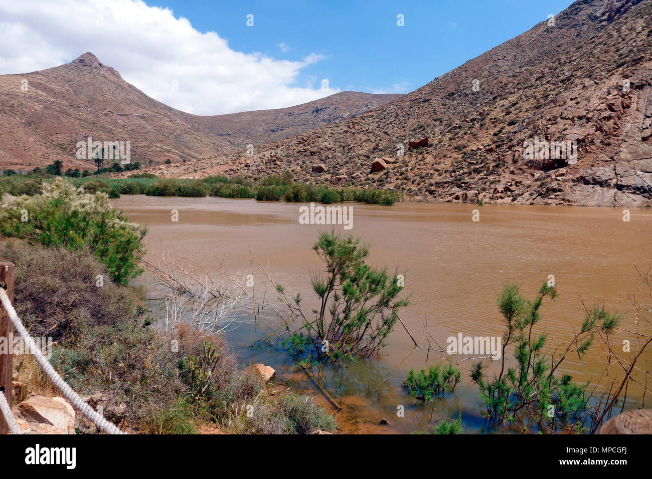 Fuerteventura, Espagne : Embalse de Las Penitas ou réservoir Banque D'Images