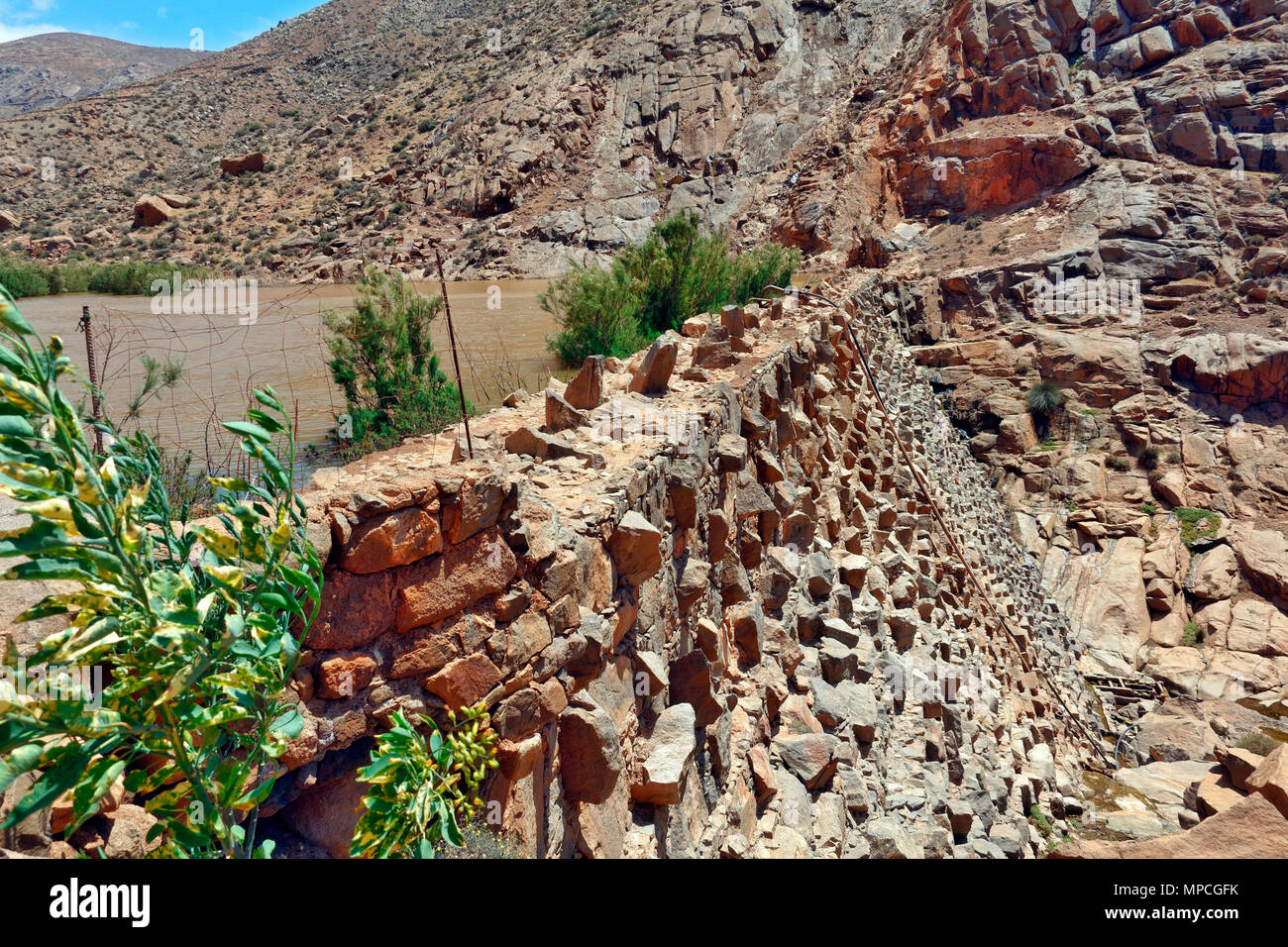 Fuerteventura, Espagne : Embalse de Las Penitas ou réservoir Banque D'Images