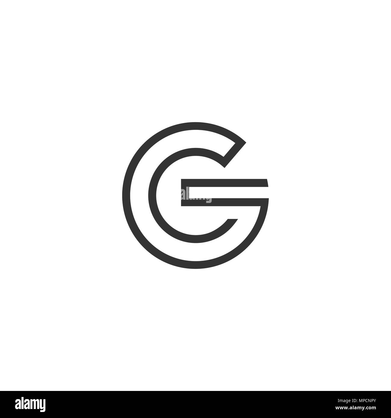Lettre G logo, circle style de ligne. Illustration de Vecteur