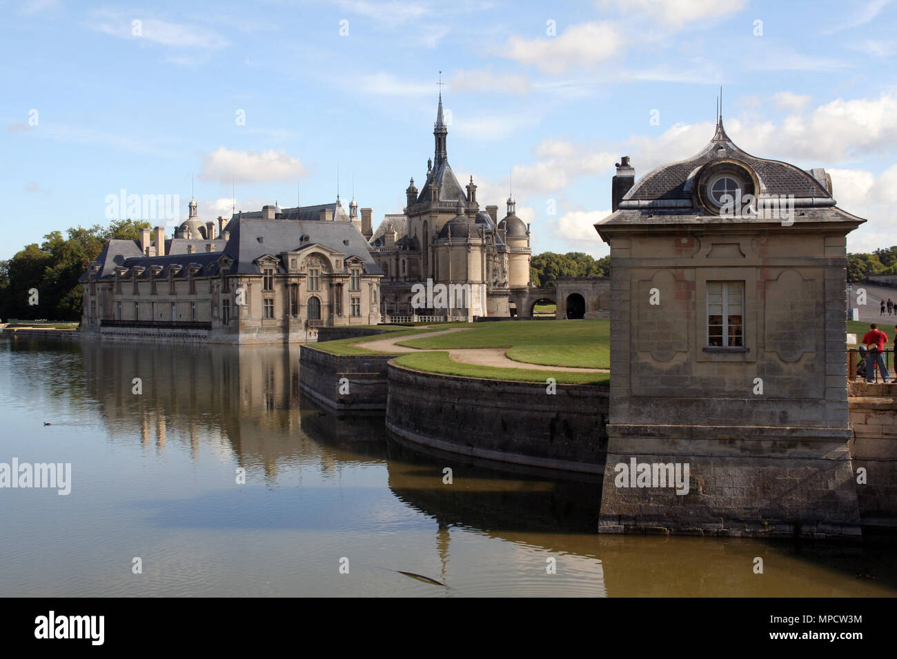 Château de Chantilly musée Condé avec célèbre livre'Très Riches Heures du duc de Berry" Banque D'Images