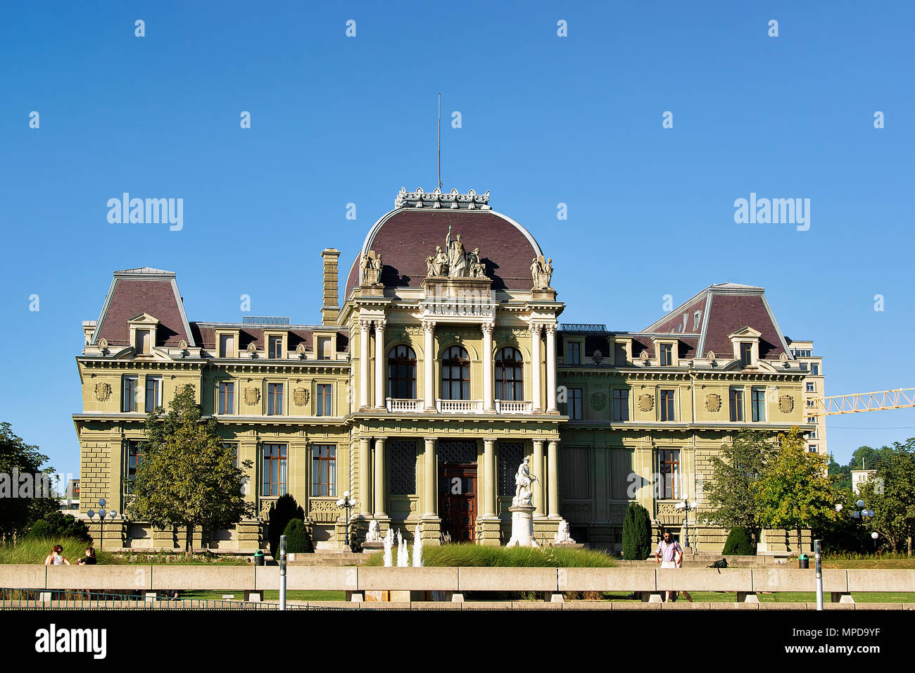 Lausanne, Suisse - le 26 août 2018 : Palais de Justice de Montbenon à Lausanne, Suisse. Banque D'Images