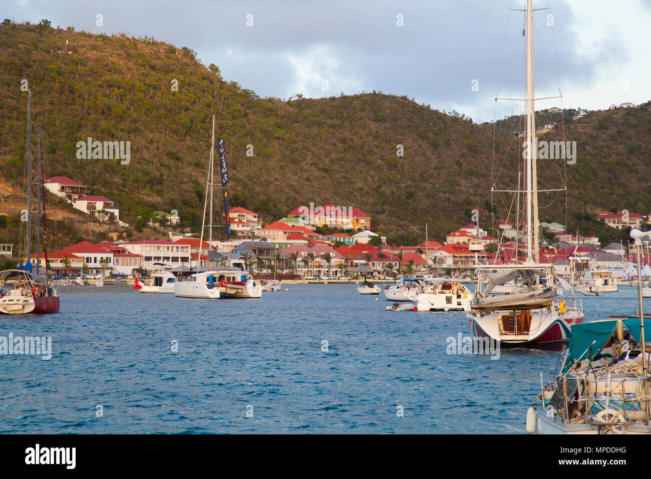 Baie de Gustavia, Saint Barthelemy, St Barth's French Caribbean Island Banque D'Images