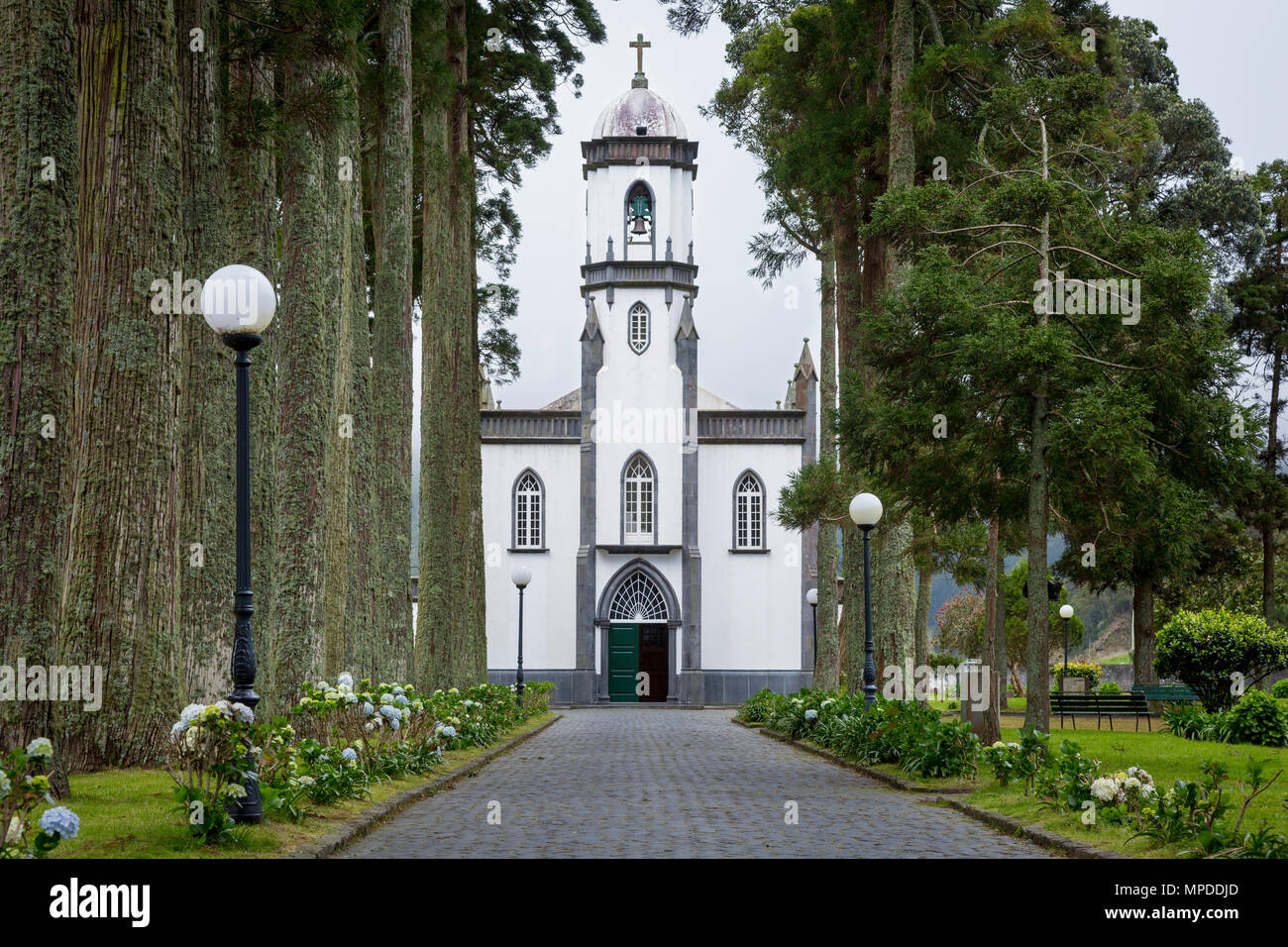 São Nicolau Church - église du village dans la région de Sete Cidades, São Miguel, Açores, Portugal Banque D'Images