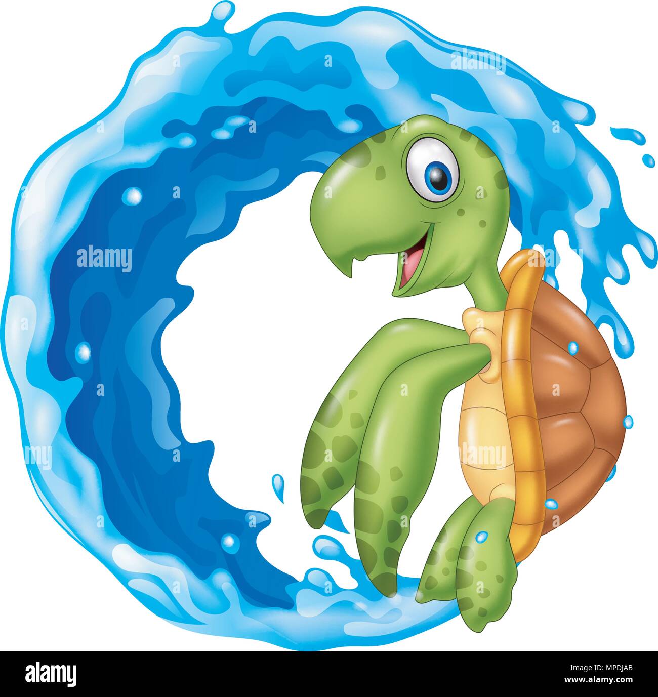 Dessin de tortue mascot Illustration de Vecteur