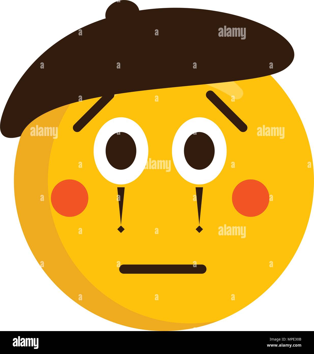 Icône emoji mime triste Illustration de Vecteur