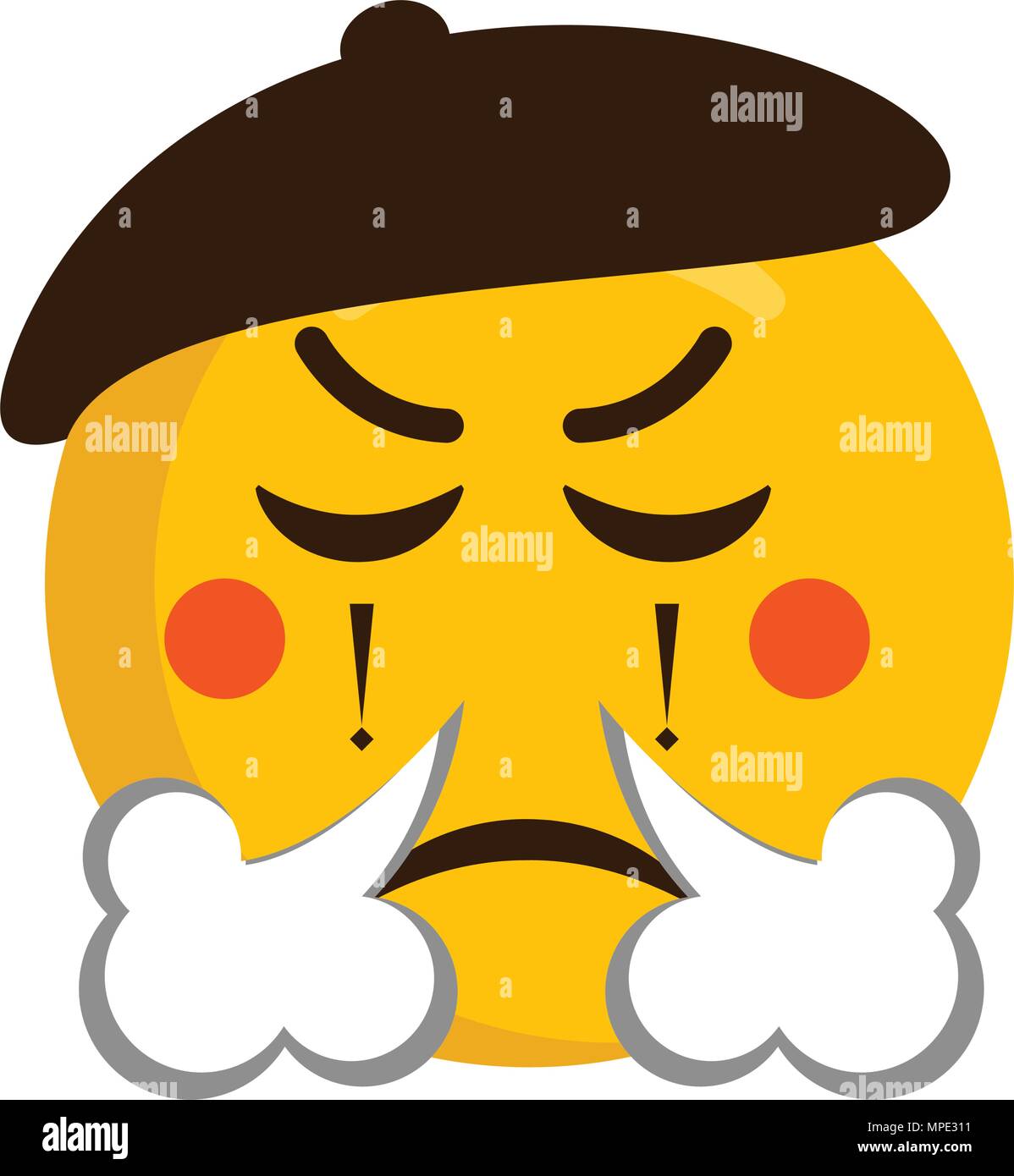 Icône emoji mime en colère Illustration de Vecteur