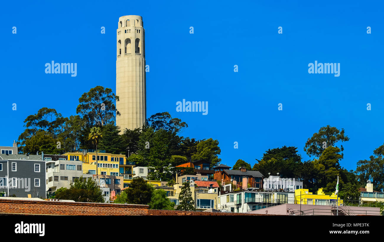 La Coit Tower - San Francisco, CA Banque D'Images