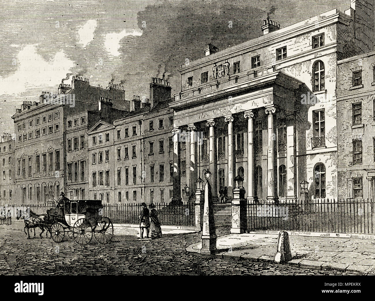 Collège Royal des Chirurgiens Lincoln's Inn Fields London England UK. 19ème siècle gravure victorienne circa 1878 Banque D'Images