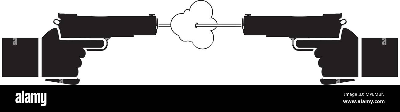 Mutual Fire gun pistolet à vector illustration Illustration de Vecteur