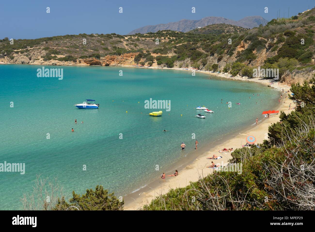 Baie de Kalo Chorio, Crète, Grèce, Europe Banque D'Images