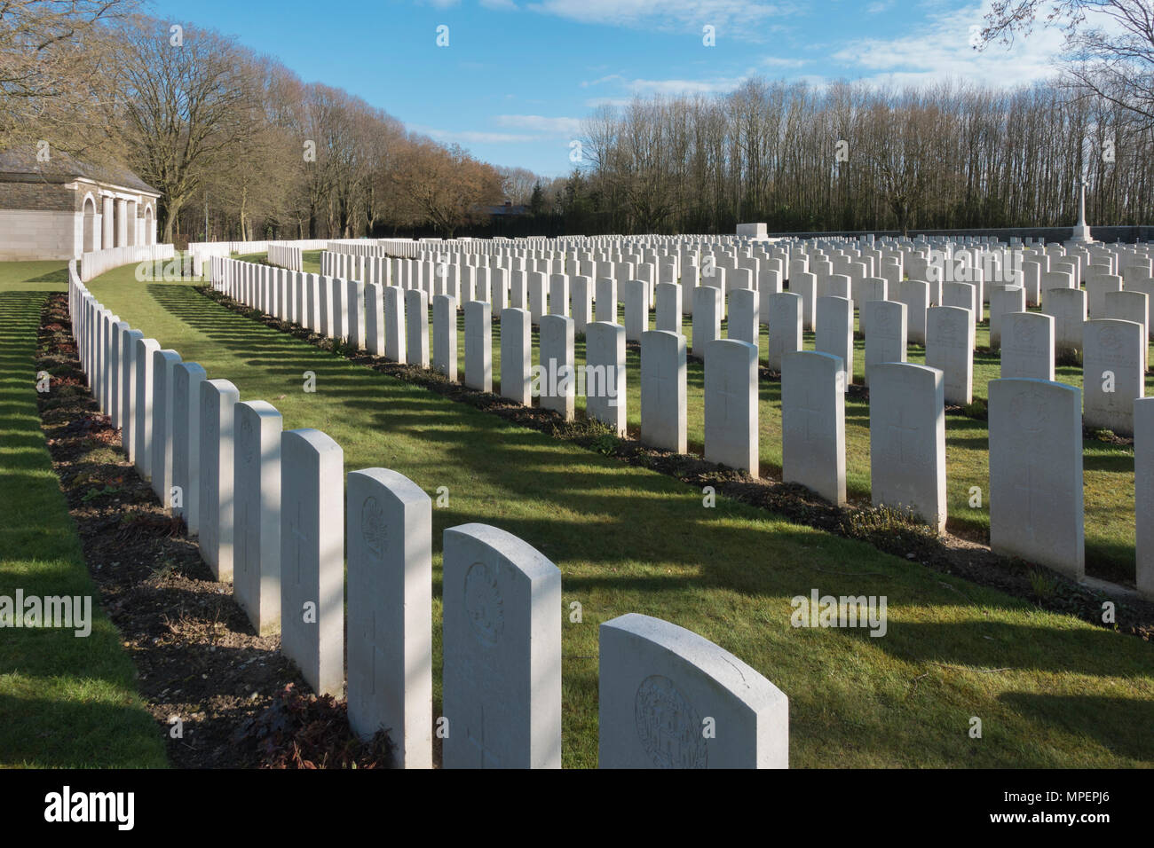 Cimetière, cimetière militaire britannique, Sanctuary Wood Cemetery, Première Guerre mondiale, Ypres, Flandre occidentale, Belgique Banque D'Images