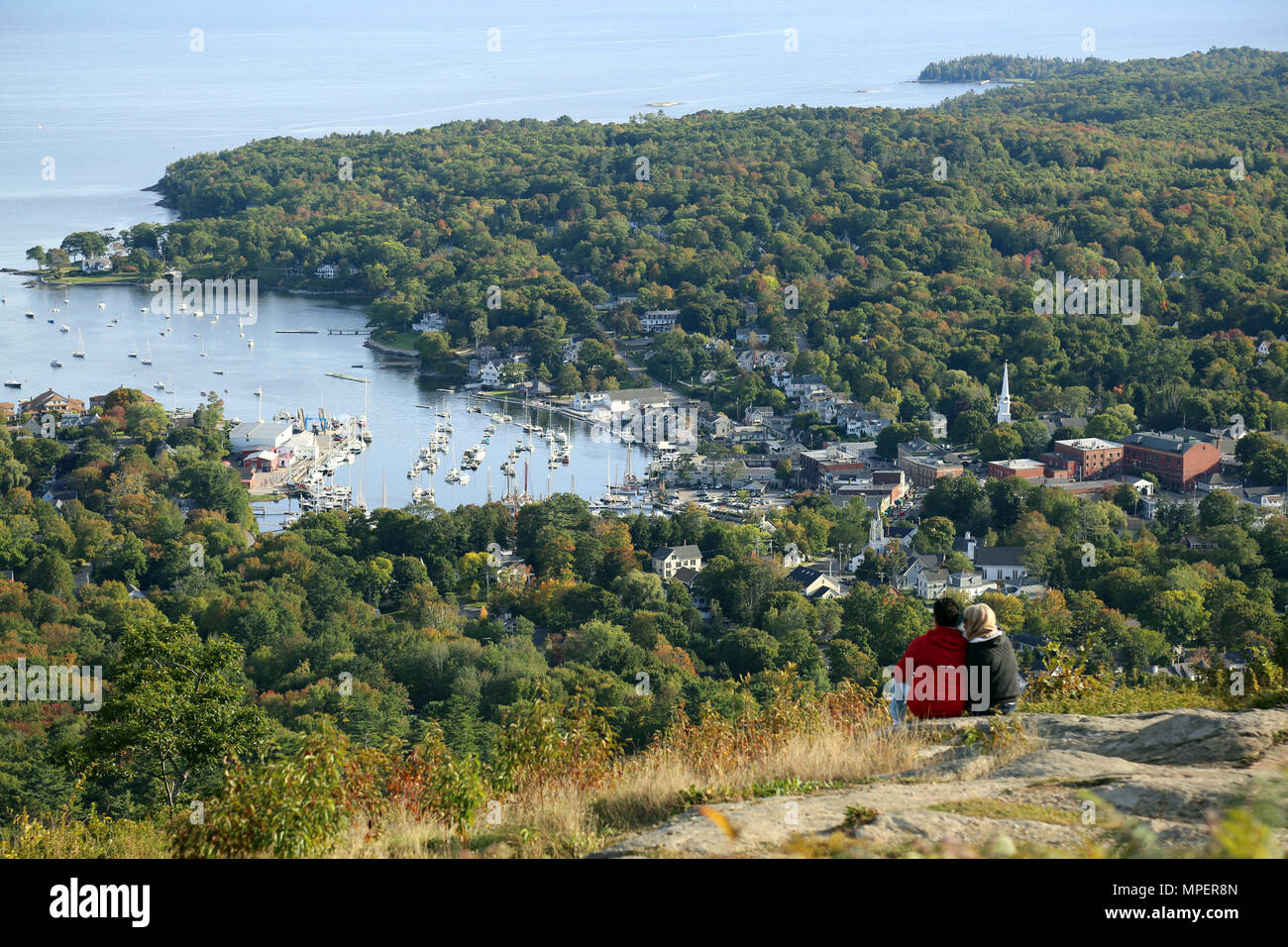 Mt. Battie et Camden, Maine Banque D'Images