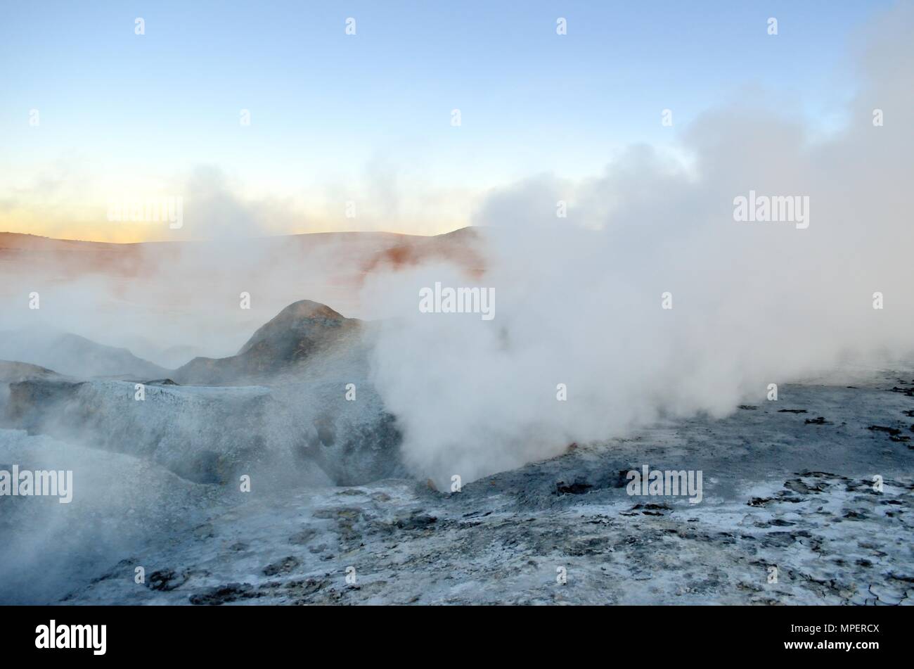 Geyser Sol de Mañana (Early Sun), Bolivie, Uyuni Banque D'Images