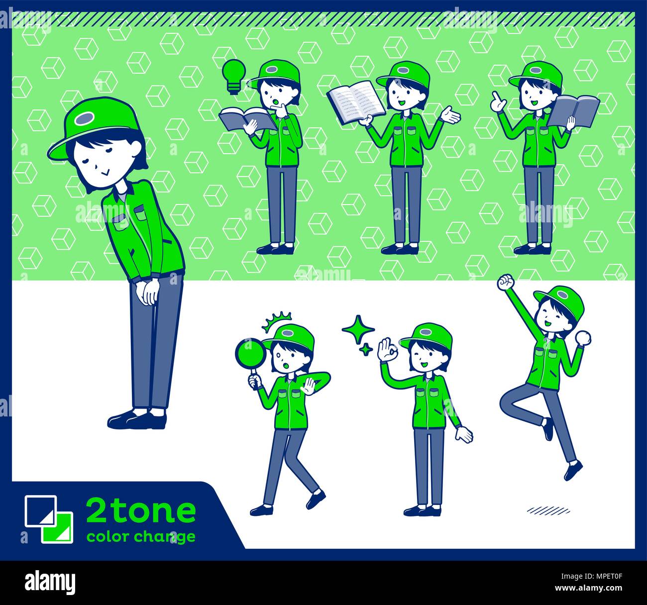 2ton type livraison femme set 05 Illustration de Vecteur