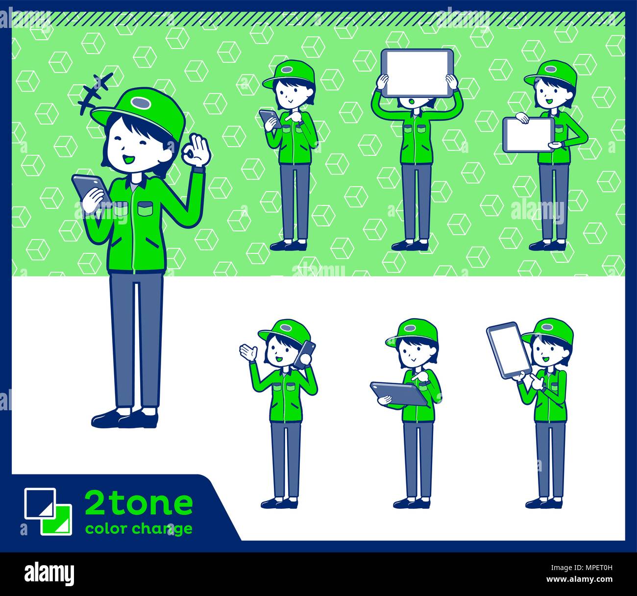 2ton type livraison femme set 06 Illustration de Vecteur